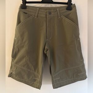 Kuhl Cargo Shorts Mens 32 Green Kuhldry Quick Dry Hiking Outdoor Pockets Casual